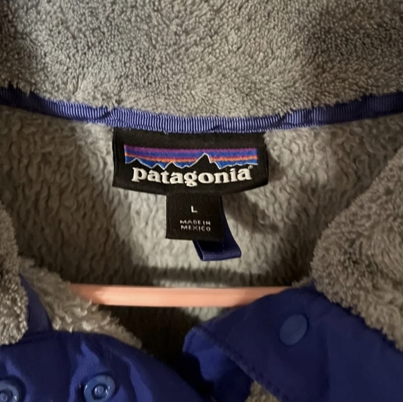 Patagonia Re-Tool Snap-T Fleece Pullover Jacket Grey/ Blue Women's L - Picture 10 of 16